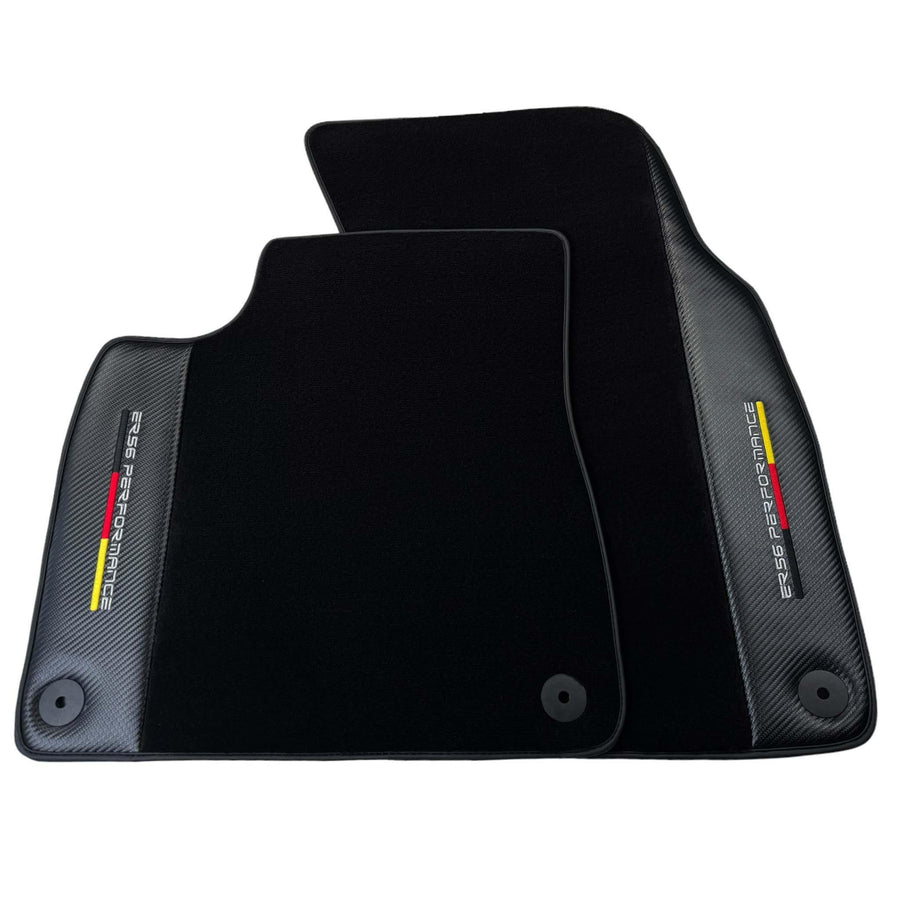 Black Floor Mats for Porsche Cayenne (2018-2023) with Carbon | ER56 Performance - AutoWin