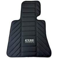 Black Leather Floor Mats for Rolls Royce Dawn (2016-2023) ER56 Design - AutoWin