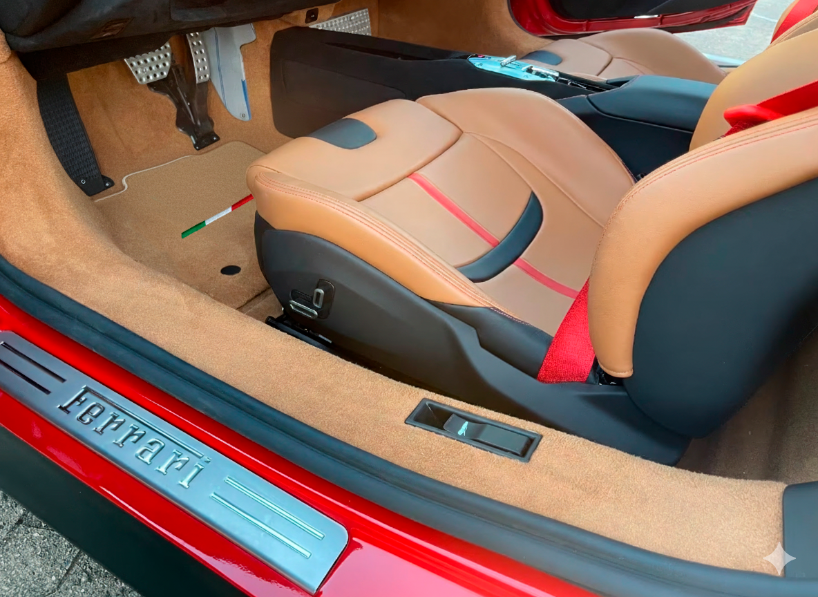 Beige Floor Mats for Ferrari Portofino (2018-2023) Italian Edition - AutoWin