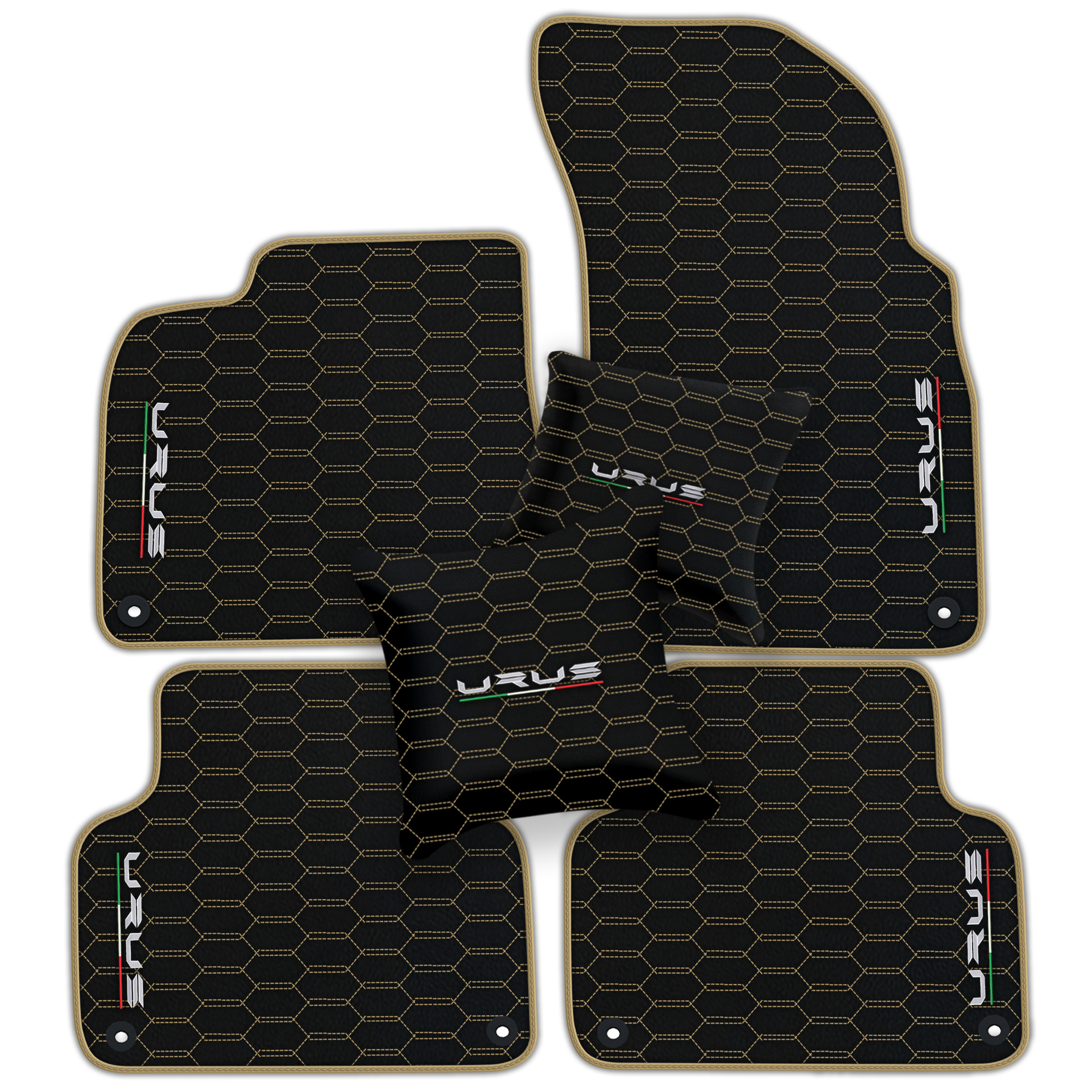 Floor Mats For Lamborghini Urus Black Tailored Yellow Edition - AutoWin.EU