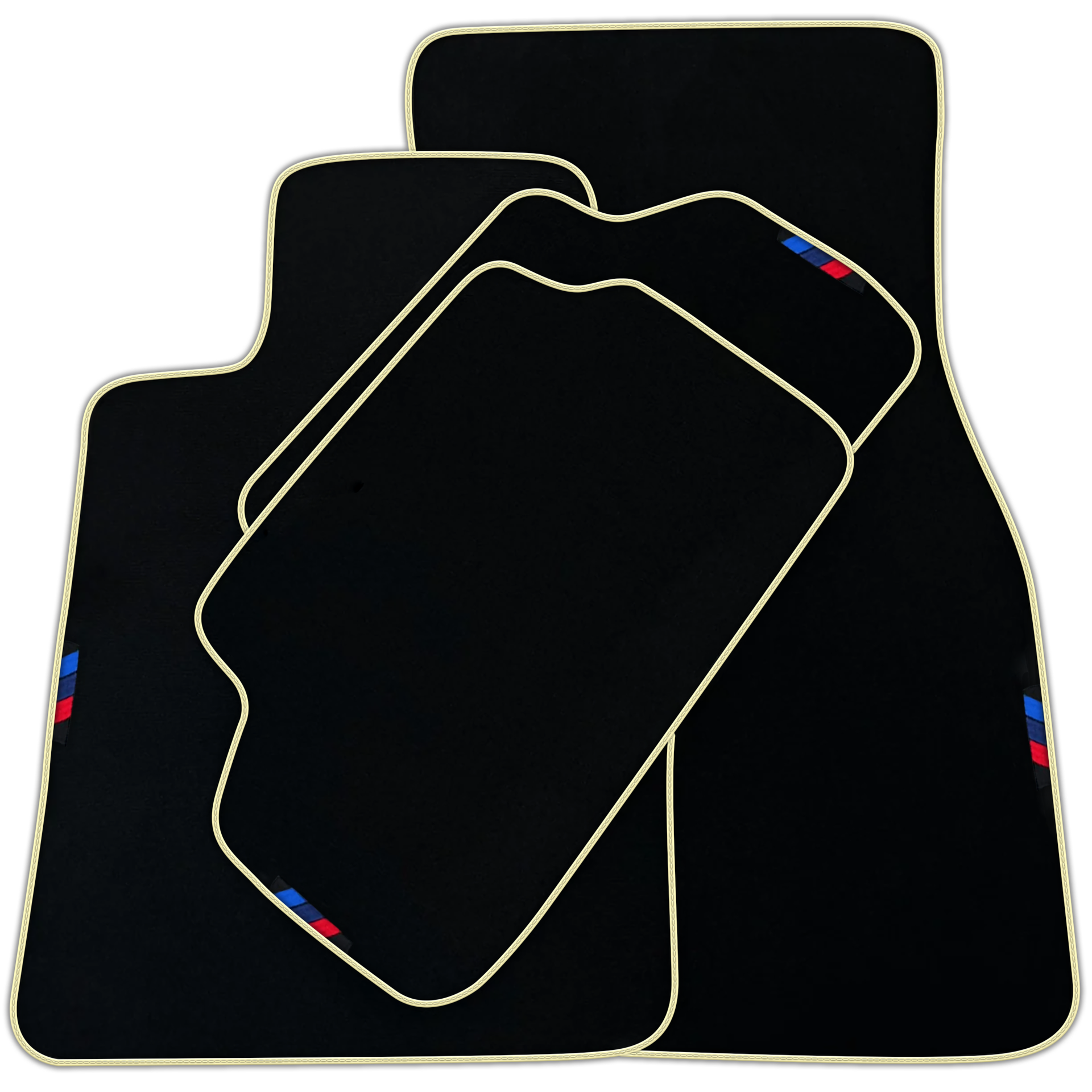 Black Mats For BMW 3 Series E91 5-door Touring | Sky Blue Trim | Various Trim Colors