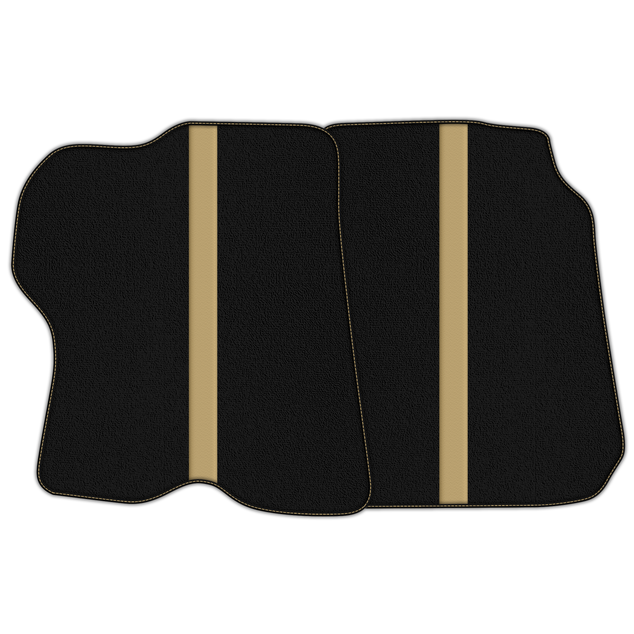 Custom Black Floor Mats with Leather Line for Ferrari FF (2011-2016)