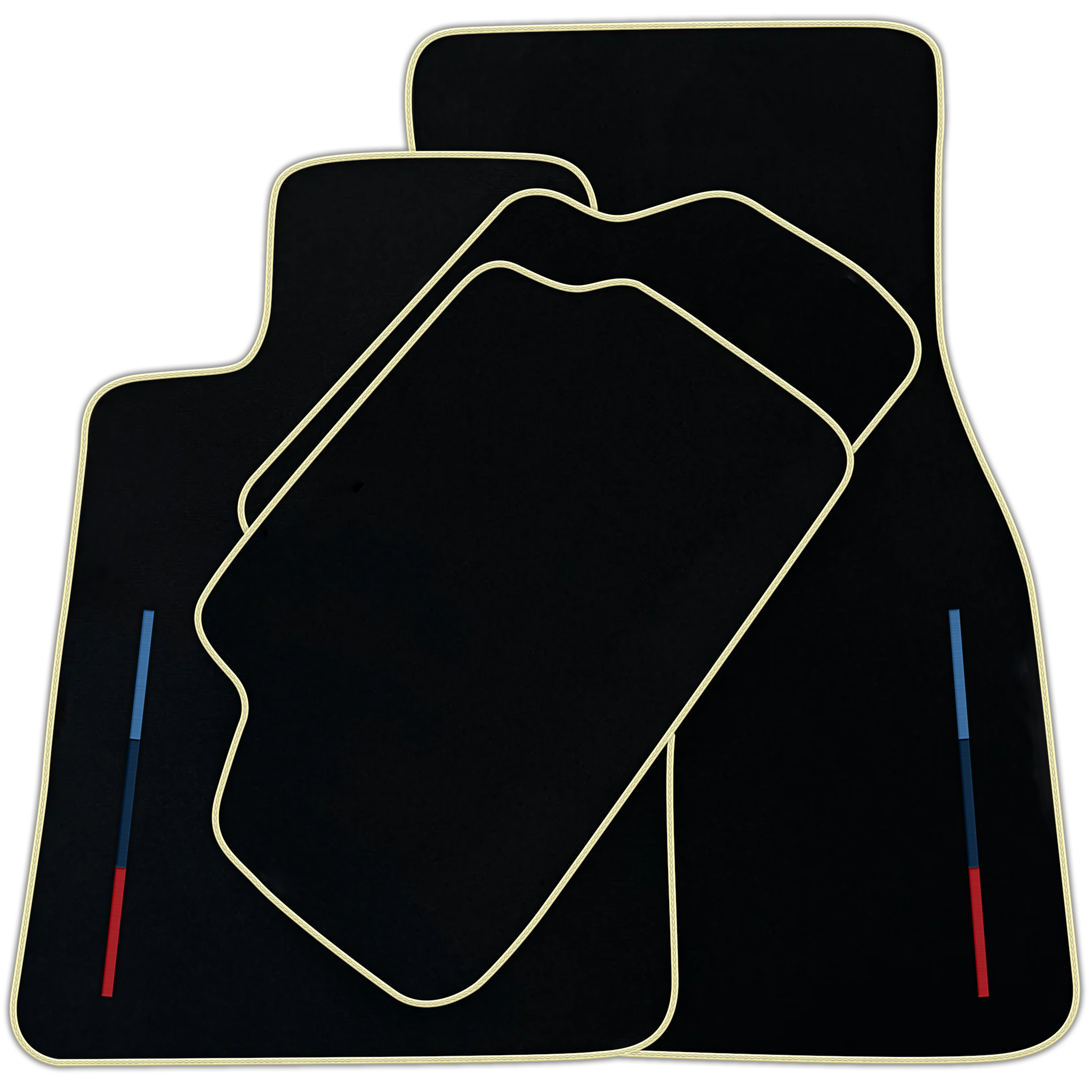 Black Floor Mats For BMW 6 Series E63 With Color Stripes Tailored Set Perfect Fit | Various Trim Colors