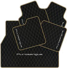 Premium Black Leather Floor Mats for Rolls Royce Shadow (1965-1977)