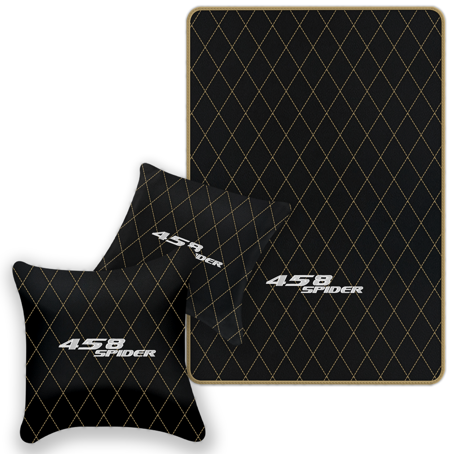 Black Leather Floor Mats for Ferrari 458 Spider (2012-2015) | Custom