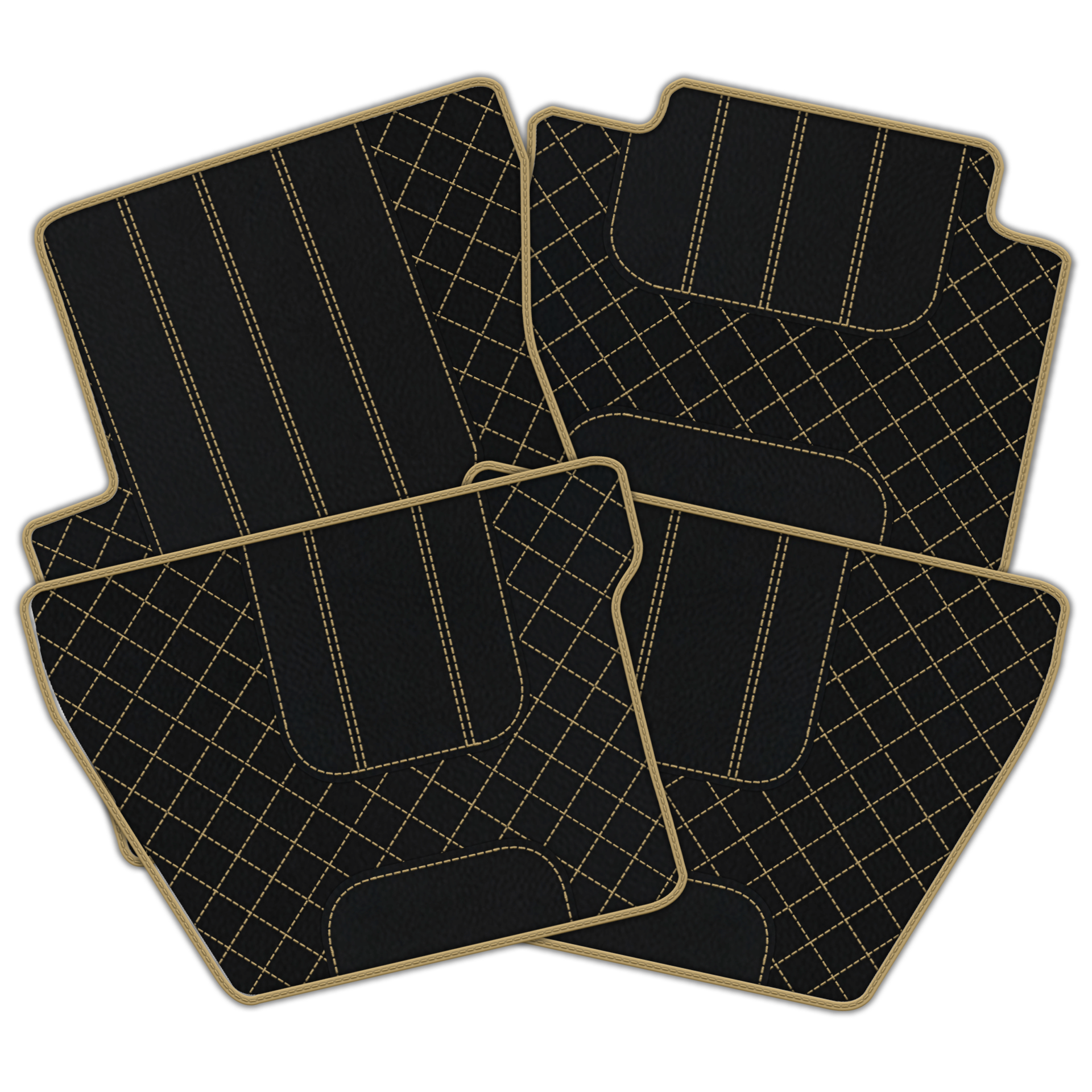 Black Leather Floor Mats for Bentley Flying Spur (2005-2013) | Luxury