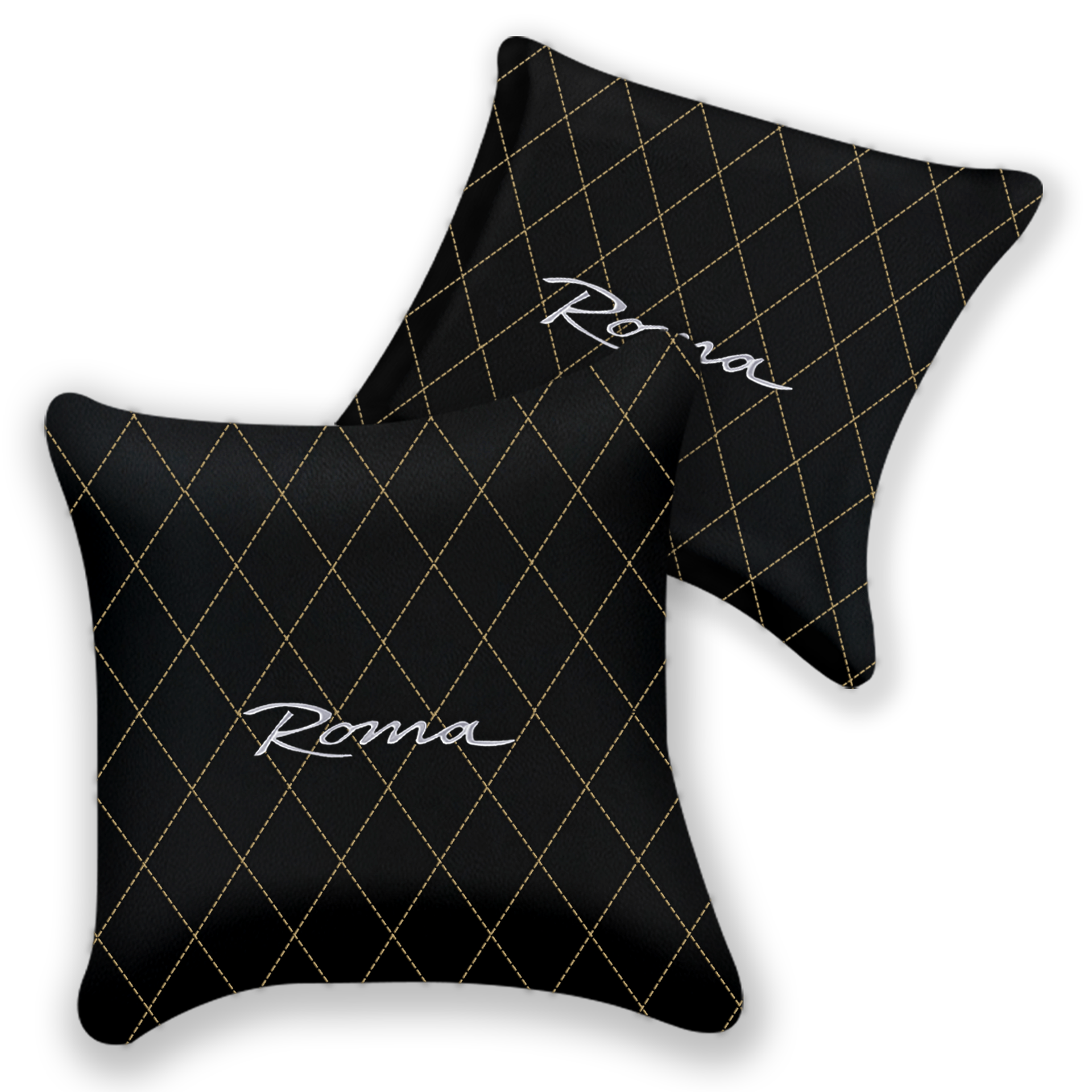 Customizable Black Leather Pillows for Ferrari Portofino (2018-2023)