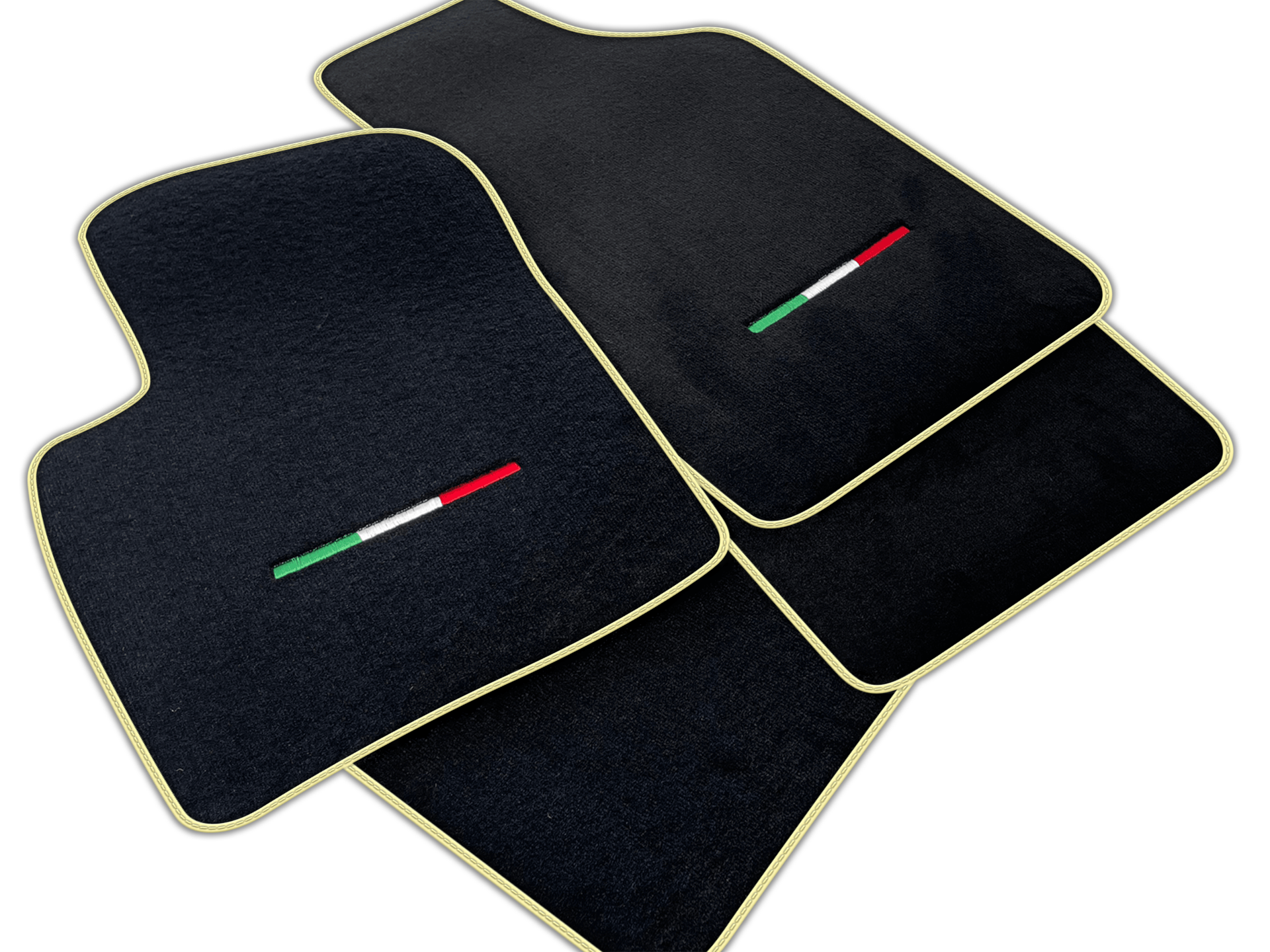 Italian Edition Black Floor Mats for Fiat 500 (2013-2015)