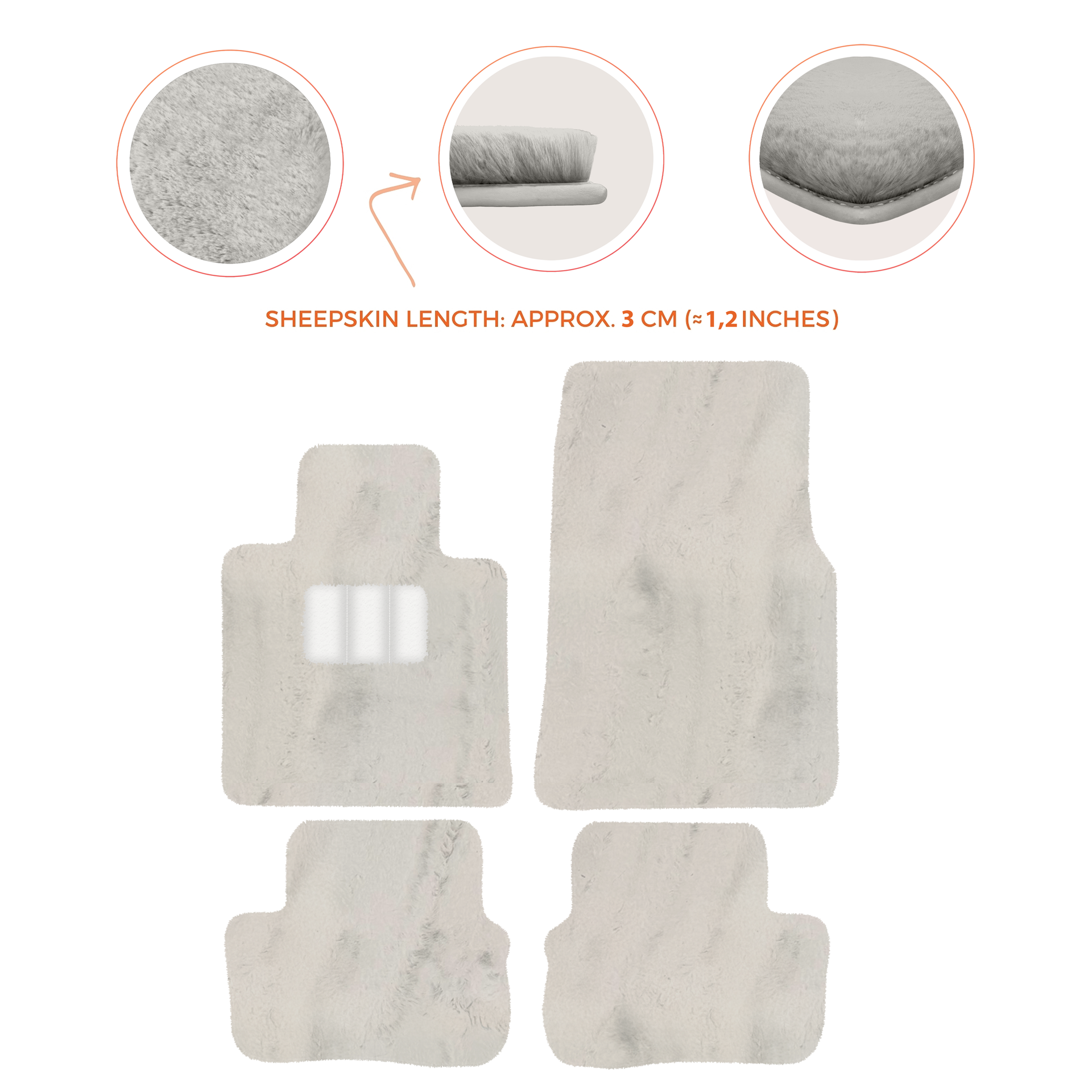 Premium Sheepskin Floor Mats for Rolls-Royce Shadow (1965-1977)