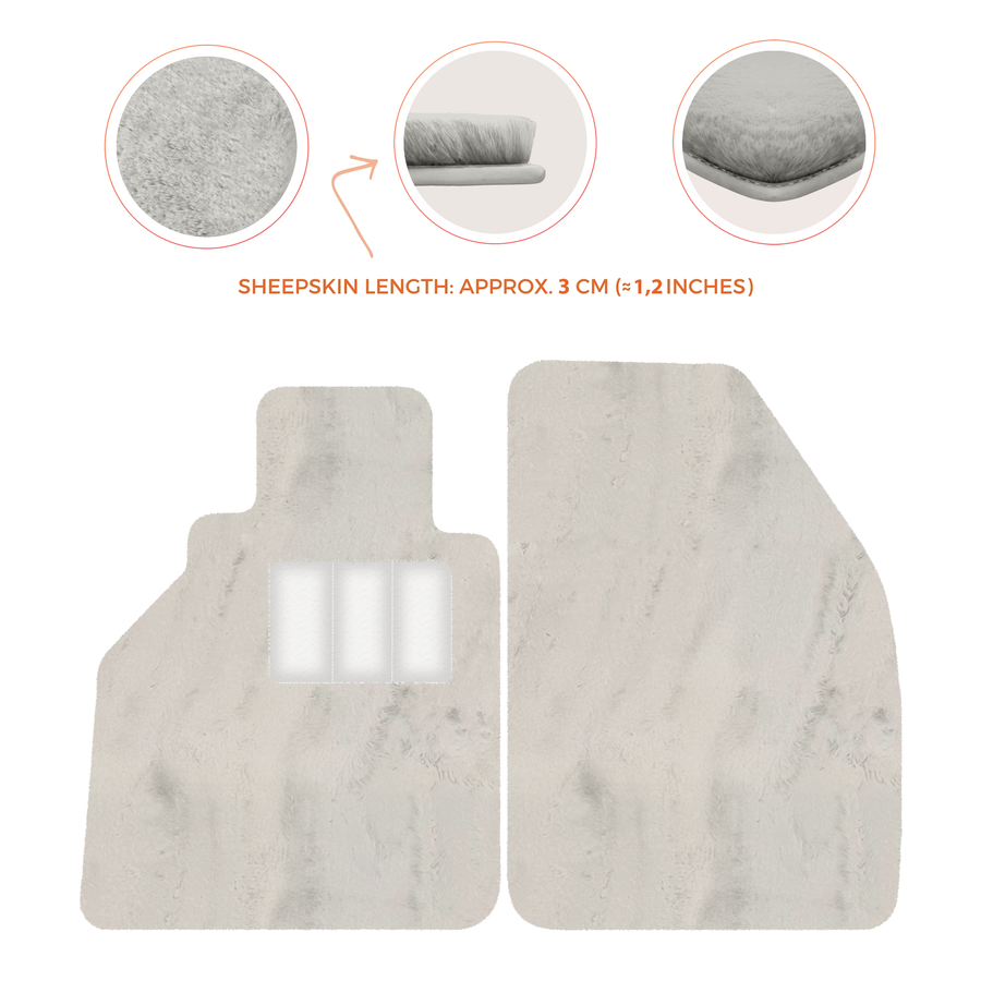 Alfombrillas de piel de oveja para Porsche 986 Boxster (1996-2004) - Longitud de piel de oveja, varias opciones de color
