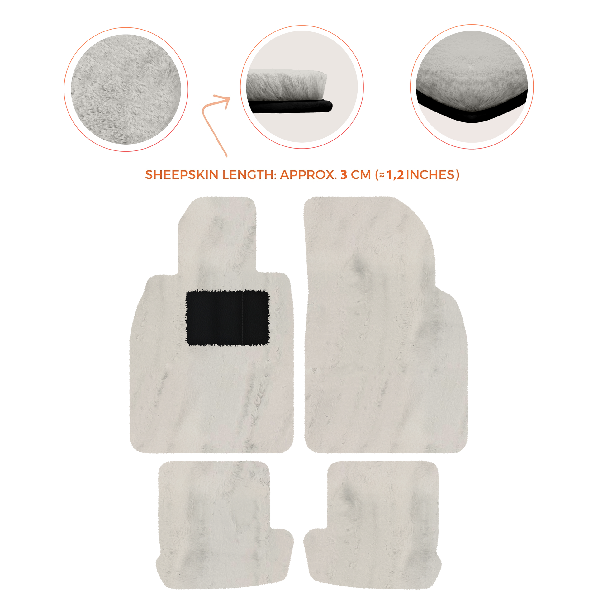 Premium Quality Sheepskin Floor Mats for Porsche 924 (1976-1988)