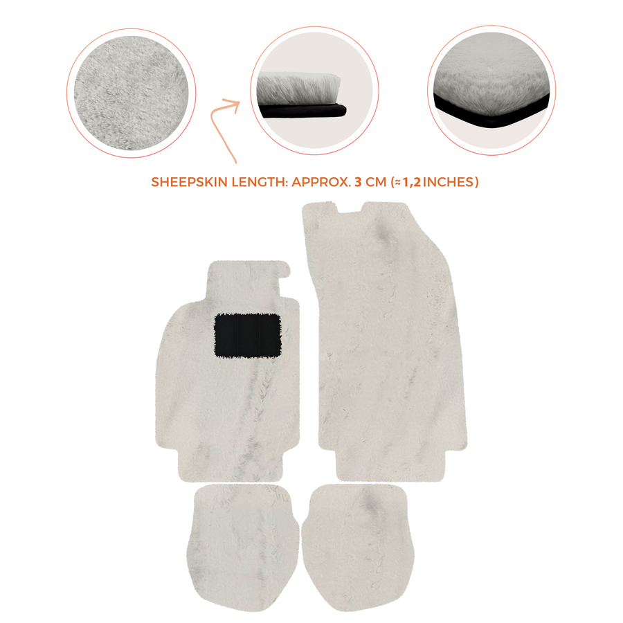 Alfombrillas de piel de oveja para Porsche 911 - 964 (1989-1994) - Longitud de piel de oveja, varias opciones de color