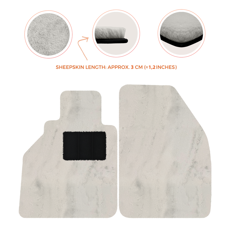 Alfombrillas de piel de oveja para Porsche 986 Boxster (1996-2004) - Longitud de piel de oveja, varias opciones de color