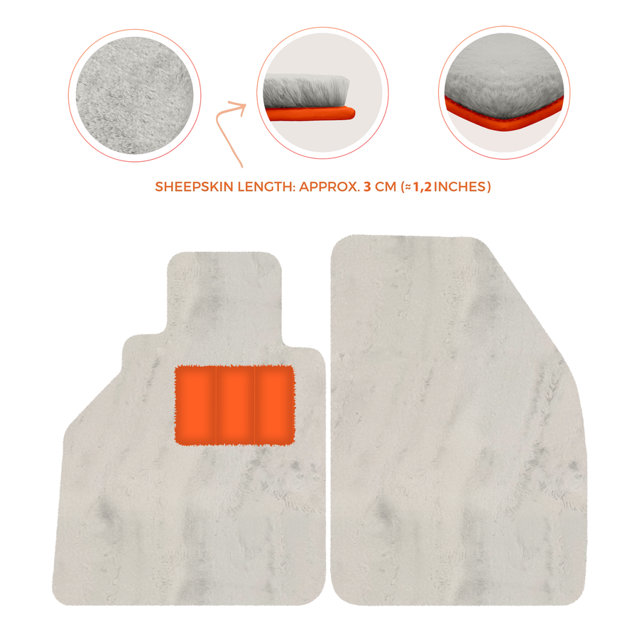 Alfombrillas de piel de oveja para Porsche 986 Boxster (1996-2004) - Longitud de piel de oveja, varias opciones de color