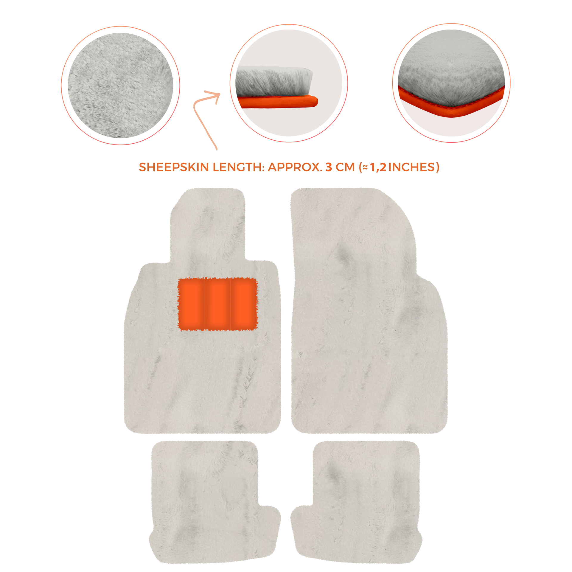 Premium Quality Sheepskin Floor Mats for Porsche 924 (1976-1988)