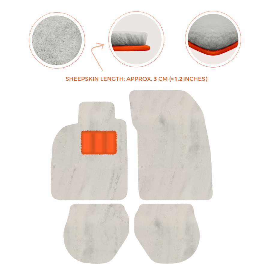 Alfombrillas de piel de oveja para Porsche 911-993 (1993-1998) - Longitud de piel de oveja, varias opciones de color