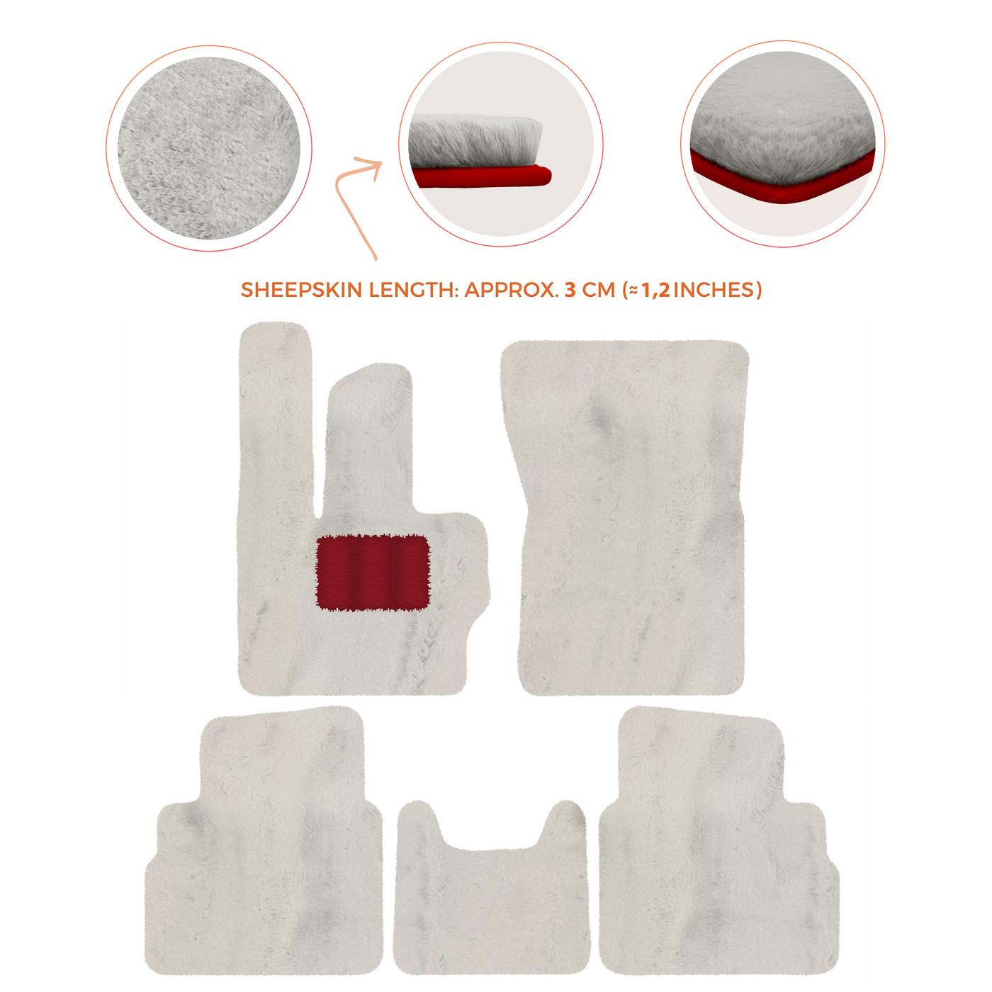 Premium Sheepskin Floor Mats for Mercedes-Benz G-Class W463 2008-2018