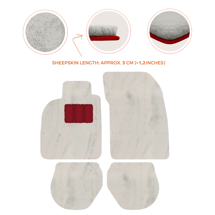 Alfombrillas de piel de oveja para Porsche 911-993 (1993-1998) - Longitud de piel de oveja, varias opciones de color