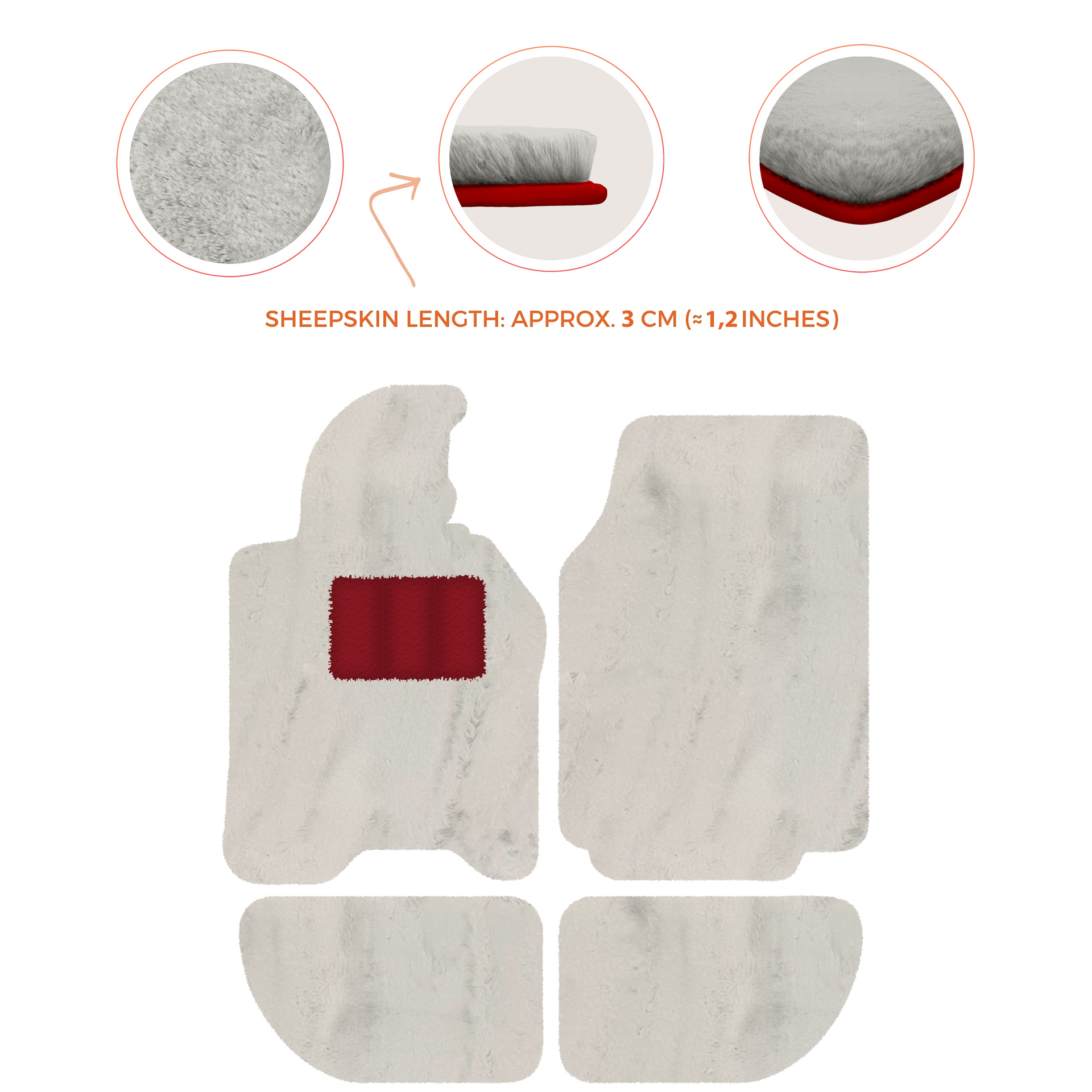 Sheepskin Floor Mats for Porsche 944 (1981-1991) | Custom Colors