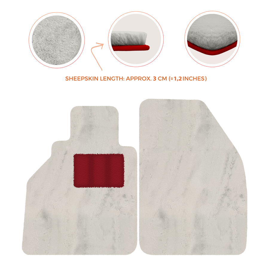 Alfombrillas de piel de oveja para Porsche 986 Boxster (1996-2004) - Longitud de piel de oveja, varias opciones de color