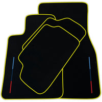 Black Floor Mats For BMW F74 Gran Coupe (2025-2026) With 3 Color Stripes Tailored Set Perfect Fit | Various Trim Colors