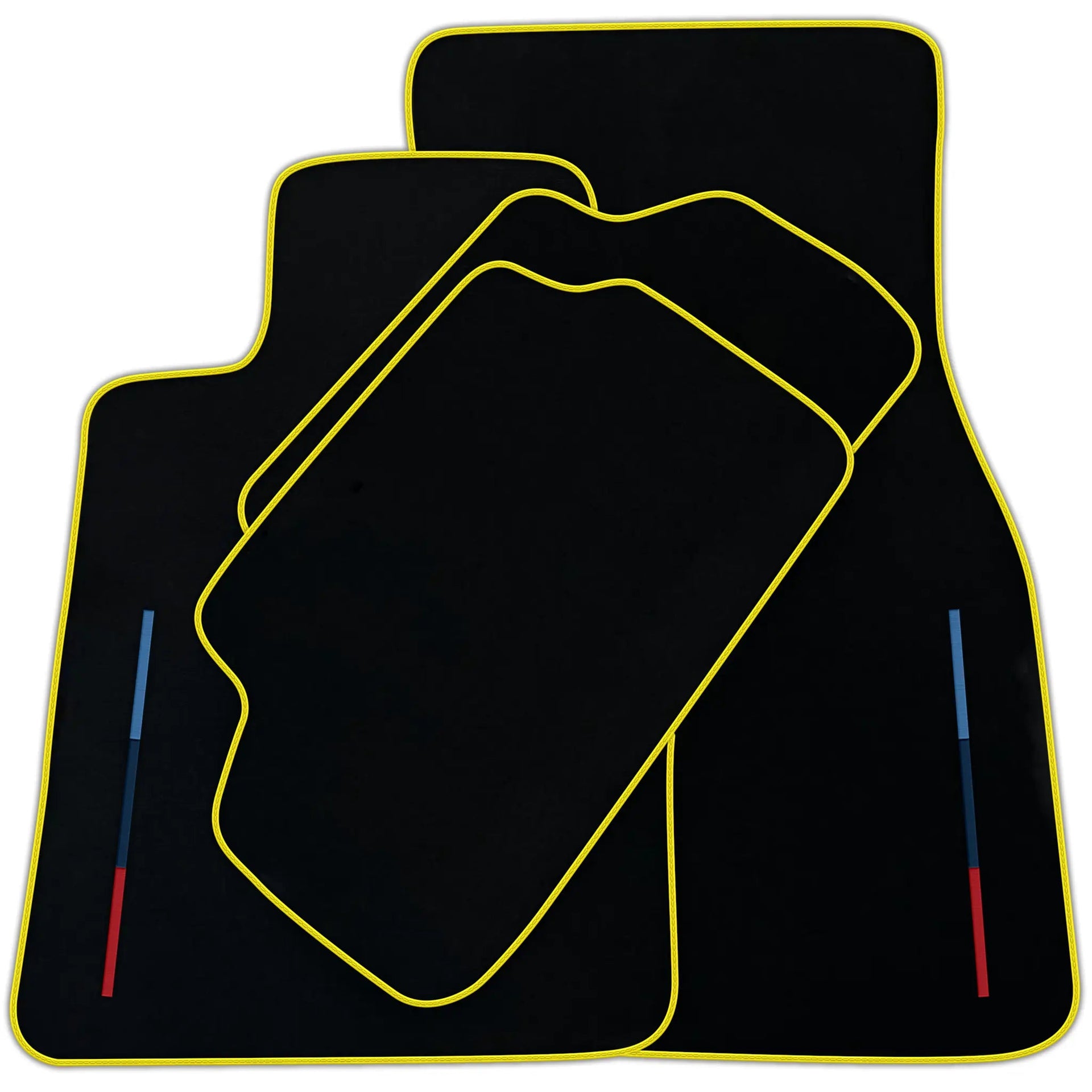 Black Floor Mats For BMW M5 G90 (2023-2026) Sedan With 3 Color Stripes Tailored Set Perfect Fit | Various Trim Colors