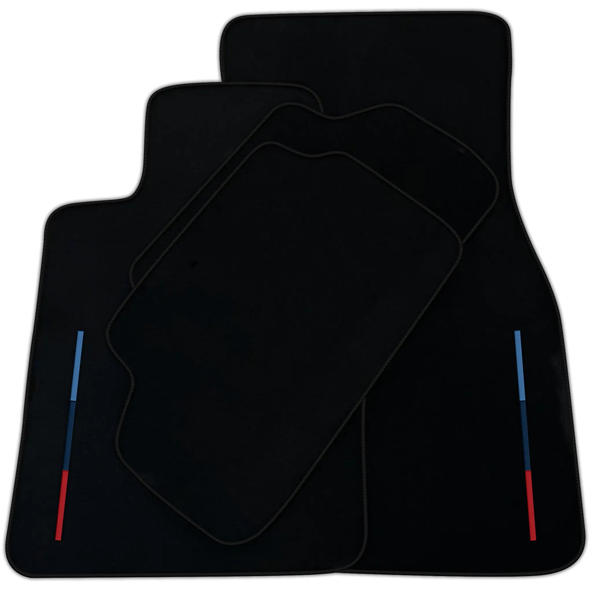 Black Floor Mats For BMW M4 G82 Coupe With 3 Color Stripes Tailored Set Perfect Fit | Various Trim Colors