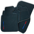 Black Floor Mats For BMW X1 Series F48 With Color Stripes Tailored Set Perfect Fit - AutoWin