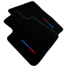 Black Floor Mats For BMW Z4 Series E89 With Color Stripes Tailored Set Perfect Fit - AutoWin