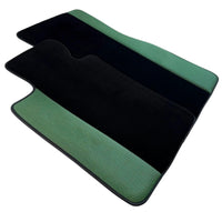 Black Floor Mats for BMW Gran Tourer F46 (2015-2022) 7 Seats | Green Leather Borders