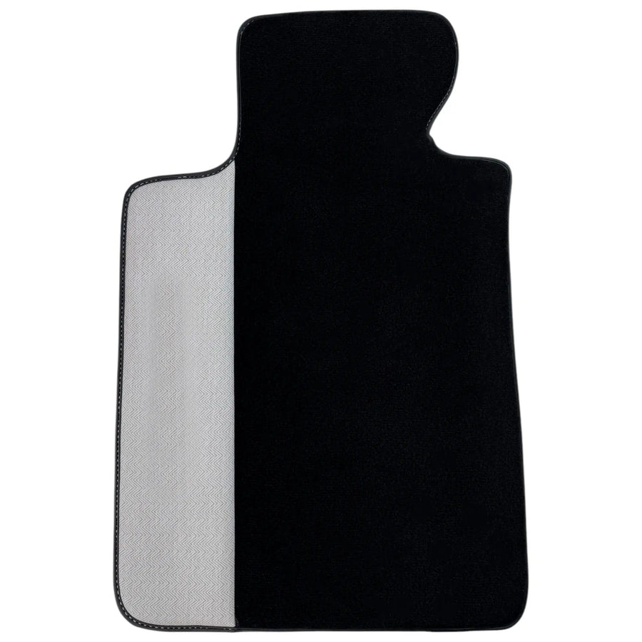 Black Floor Mats for BMW M5 G90 (2023-2026) Sedan with Gray Leather Borders