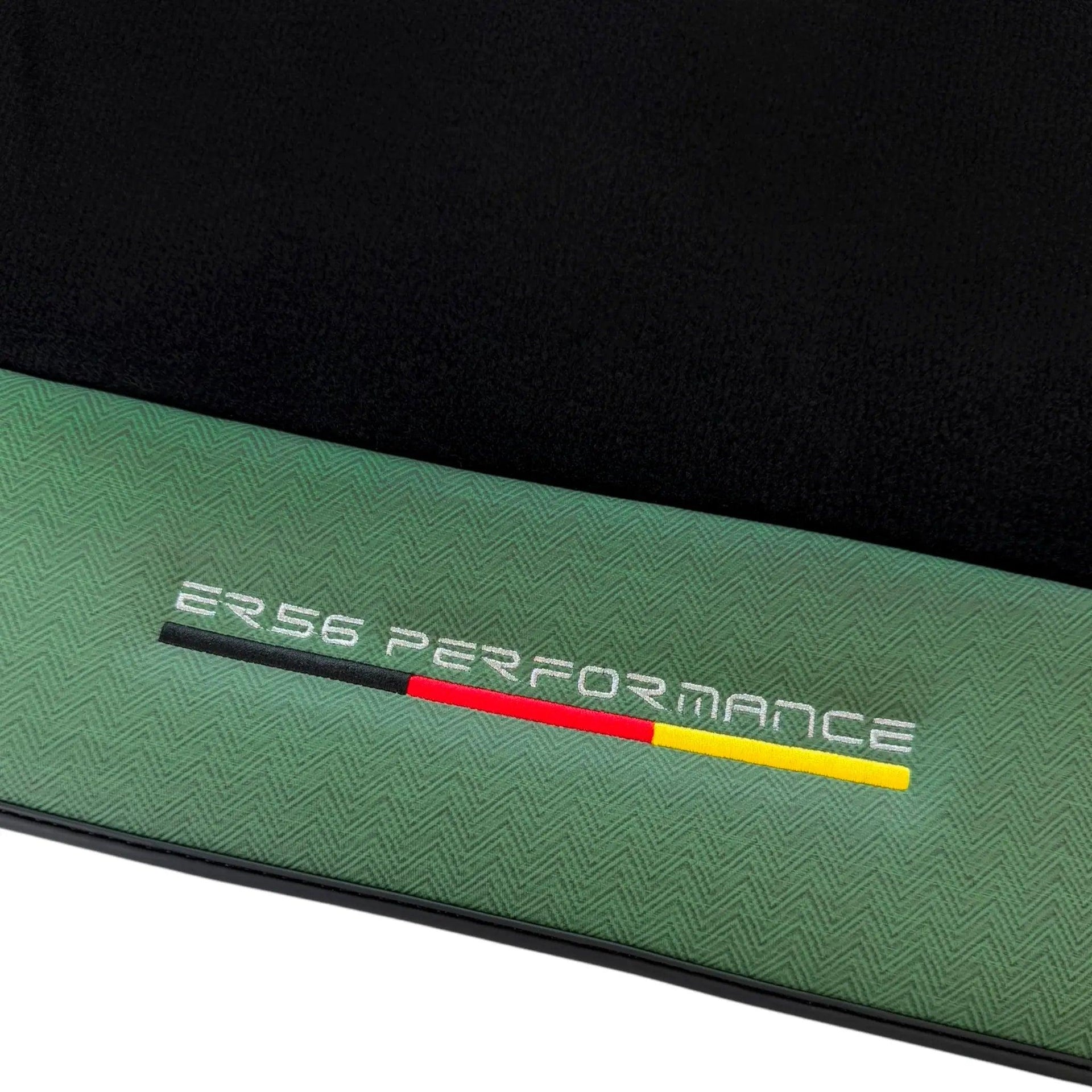 Black Floor Mats for BMW 1 Series F70 with Green Leather ER56 Performance