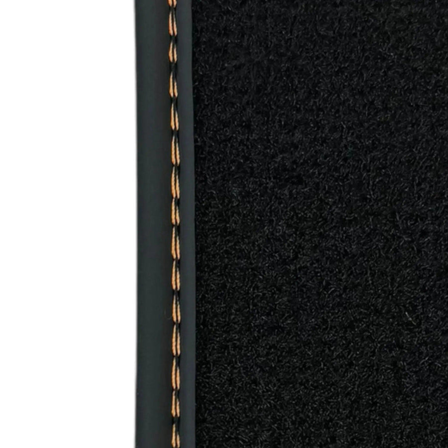 Black Floor Mats for McLaren 570S (2015-2021) with Orange Leather - AutoWin