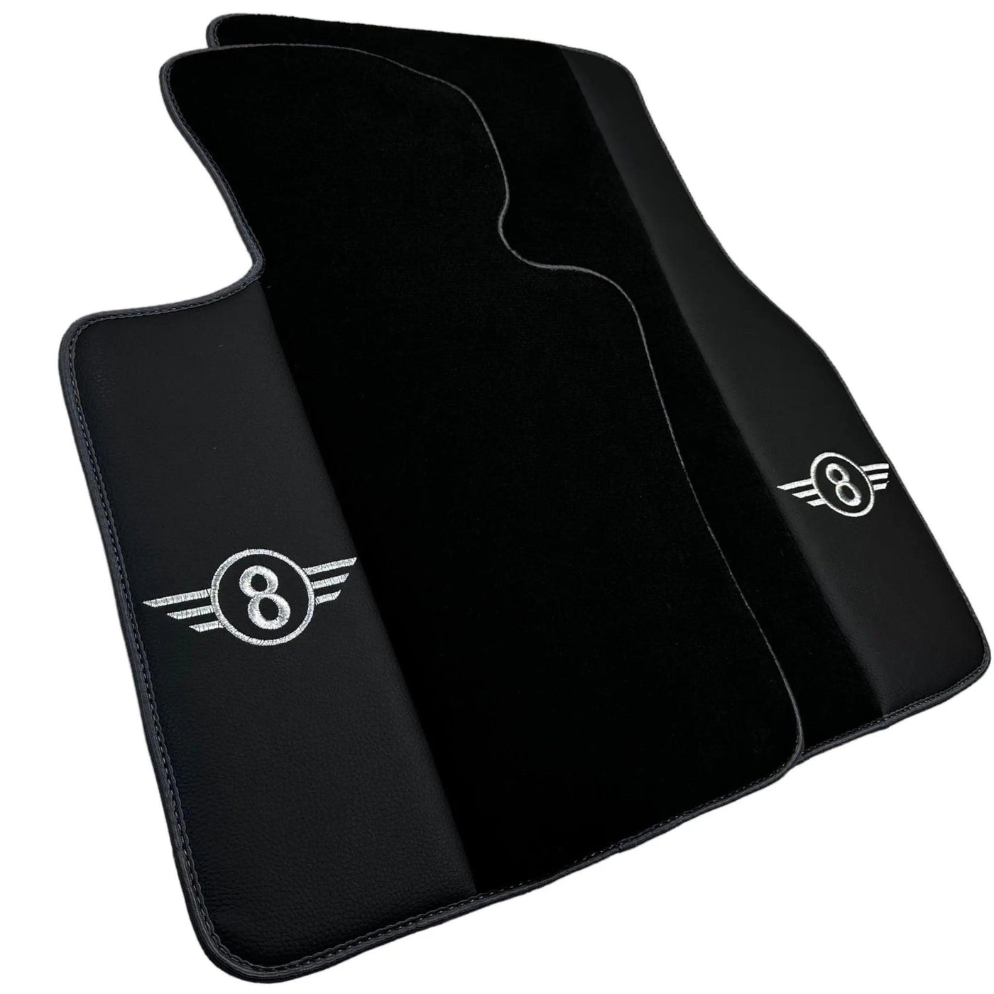 Black Floor Mats for Mini Cabrio F57 Convertible (2016-2023) with Gray Trim - AutoWin