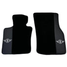 Black Floor Mats for Mini Cabrio R56 Convertible (2009-2016) with Gray Trim - AutoWin