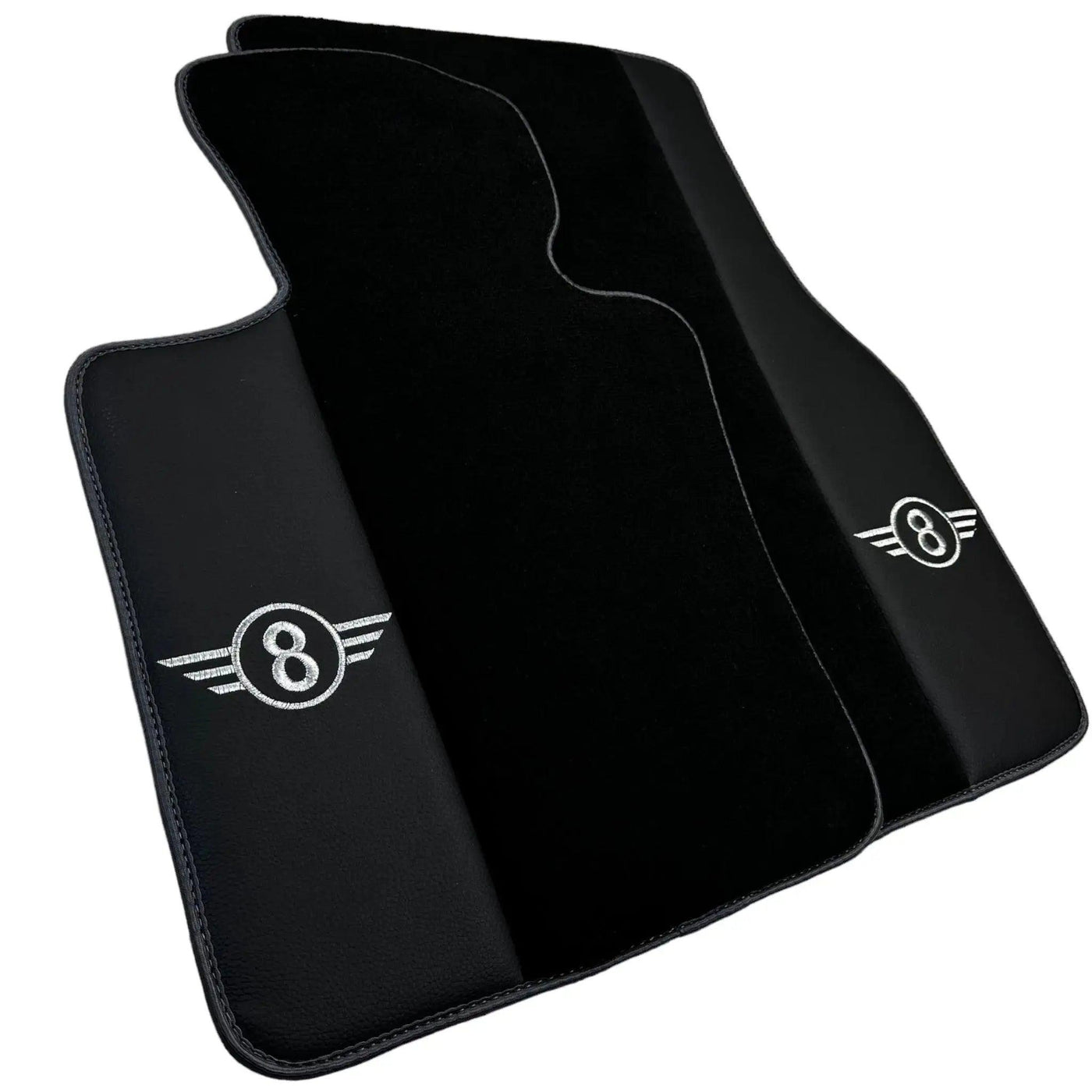 Black Floor Mats for Mini Cabrio R56 Convertible (2009-2016) with Gray Trim - AutoWin