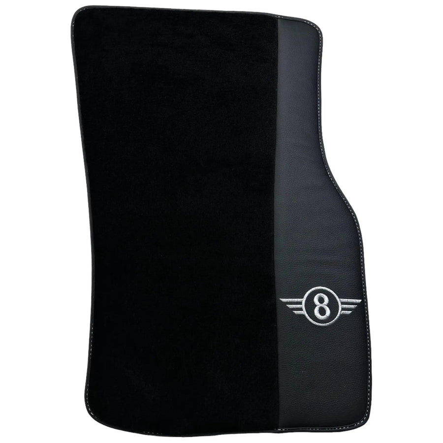Black Floor Mats for Mini Clubman F54 (2015-2019) with Leather - AutoWin