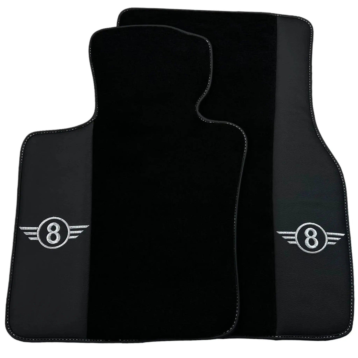 Black Floor Mats for Mini Countryman F60 (2017-2023) with Leather - AutoWin