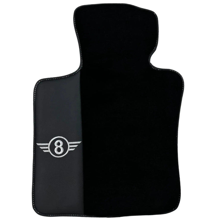 Black Floor Mats for Mini Countryman F60 (2017-2023) with Leather - AutoWin