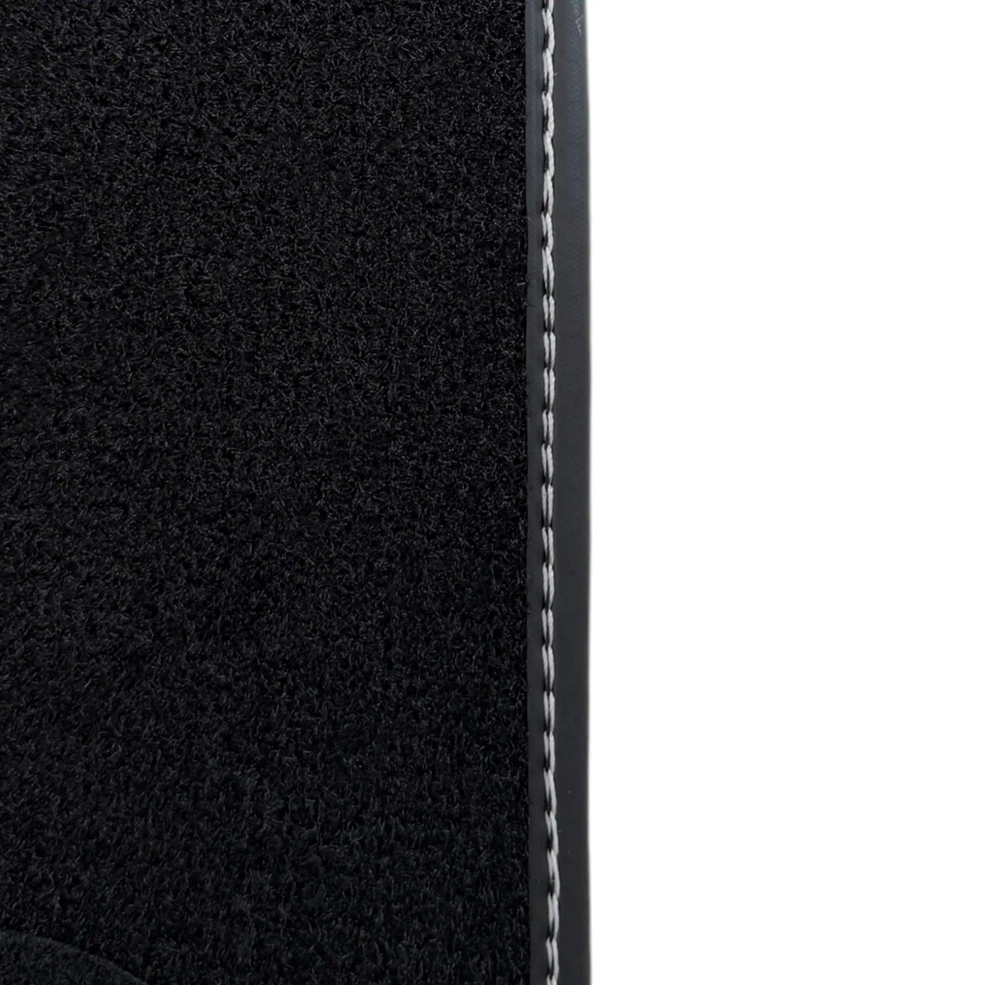 Black Floor Mats for Rolls Royce Ghost Series II 2021-2024 with Gray Leather Borders