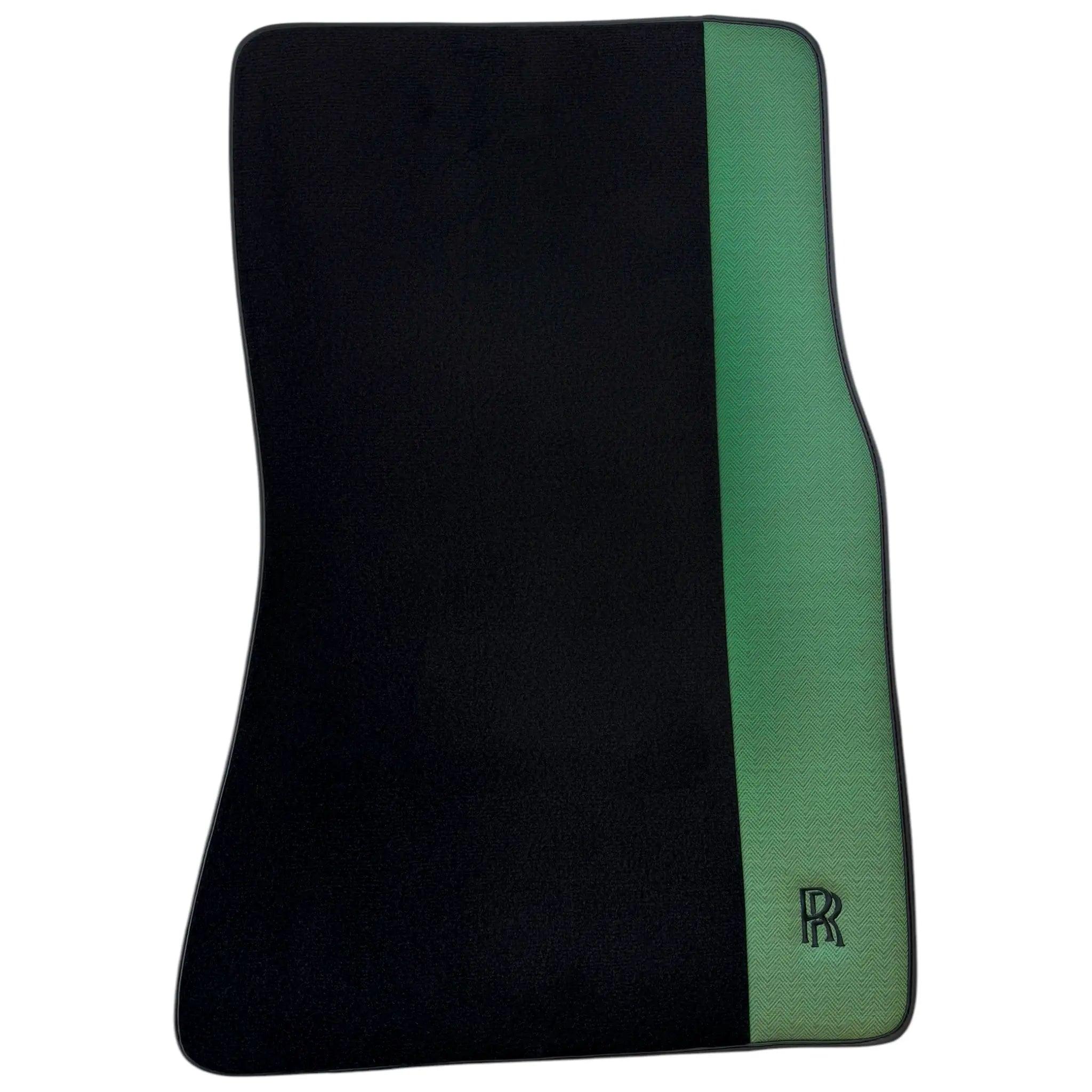 Black Floor Mats for Rolls Royce Phantom Drophead Coupe (2007-2016) with Green Leather