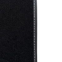 Black Floor Mats for Rolls Royce Phantom VIII 2017-2024 with Gray Leather Borders