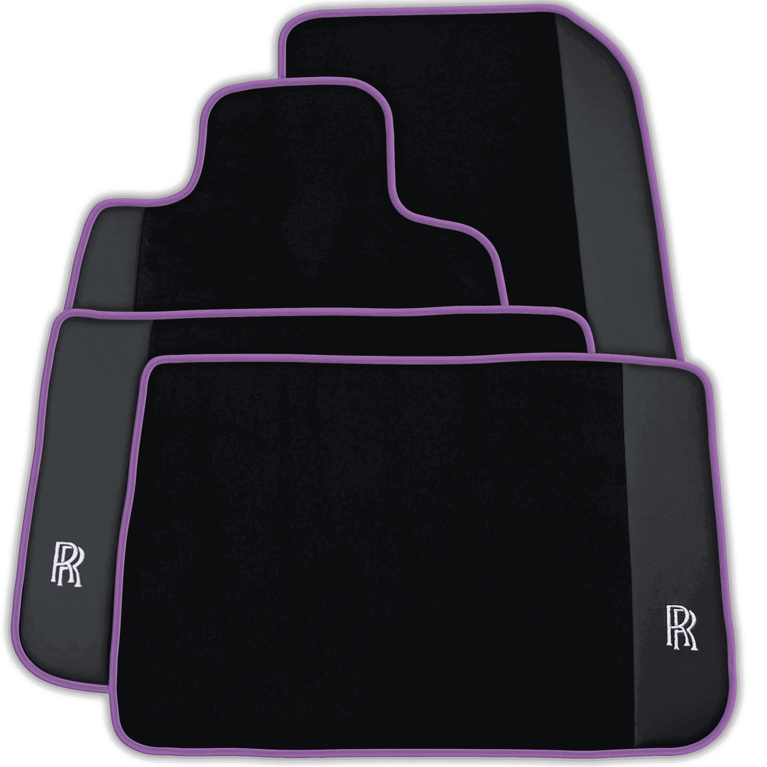 Black Floor Mats for Rolls Royce Spectre (2023-2024) with Leather | Various Trim Colors
