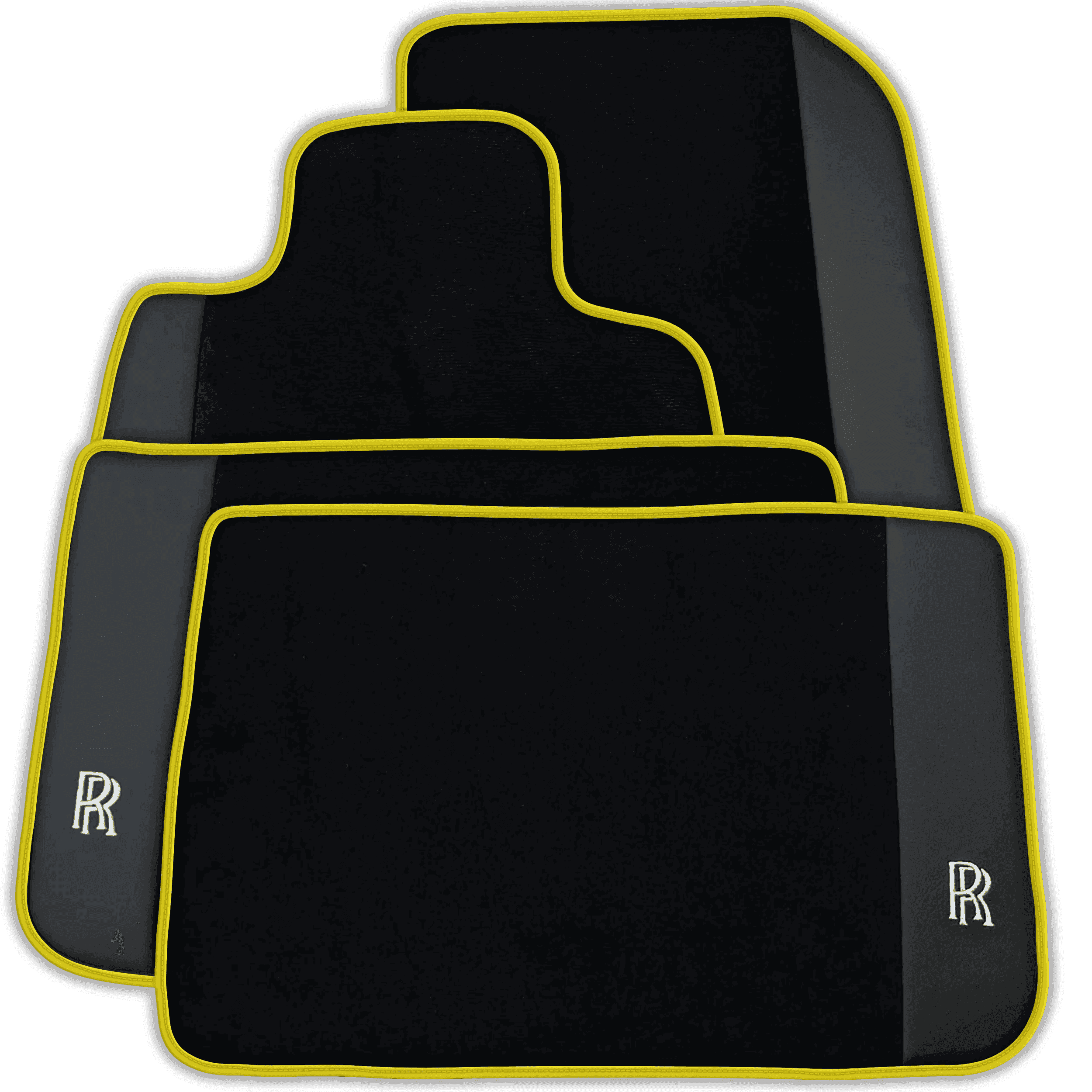 Black Floor Mats for Rolls Royce Spectre (2023-2024) with Leather | Various Trim Colors
