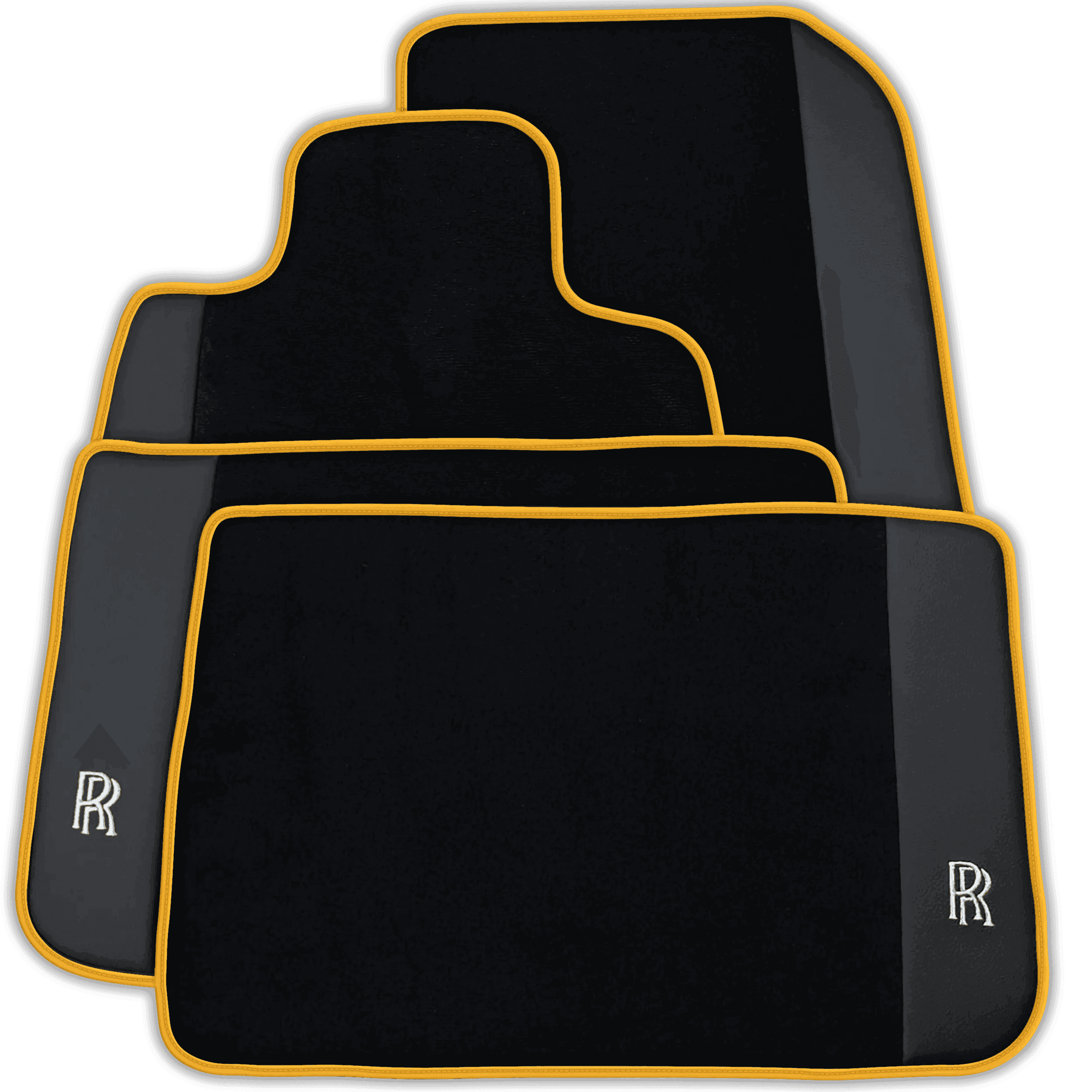 Black Floor Mats for Rolls Royce Spectre (2023-2024) with Leather | Various Trim Colors