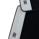 Black Floor Mats for Rolls Royce Wraith (2013–2023) with Gray Leather Borders