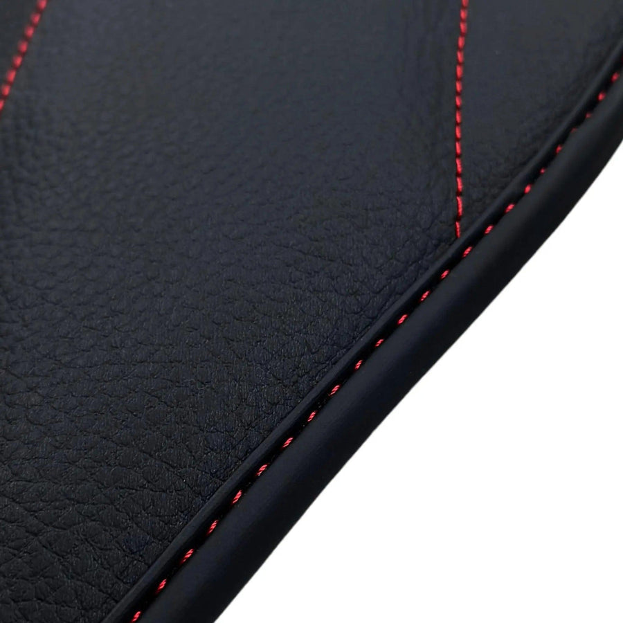 Black Leather Floor Mats For Mercedes Benz A-Class W169 (2004-2012) | ER56 Design - AutoWin