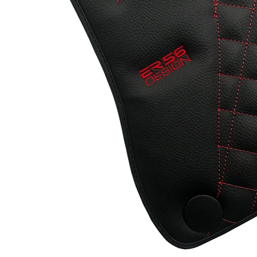 Black Leather Floor Mats For Mercedes Benz E-Class S213 Estate (2020-2023) Hybrid | ER56 Design - AutoWin