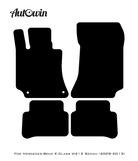 Black Leather Floor Mats For Mercedes Benz E-Class W212 Sedan (2009-2013) | ER56 Design - AutoWin