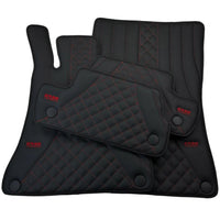 Black Leather Floor Mats For Mercedes Benz E-Class W213 Sedan (2020-2023) | ER56 Design - AutoWin